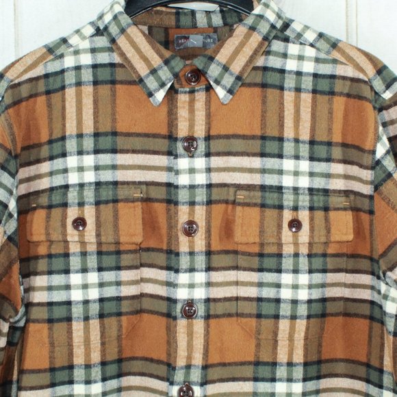LL Bean Signature Plaid Chamois Shirt Size L - Picture 2 of 10